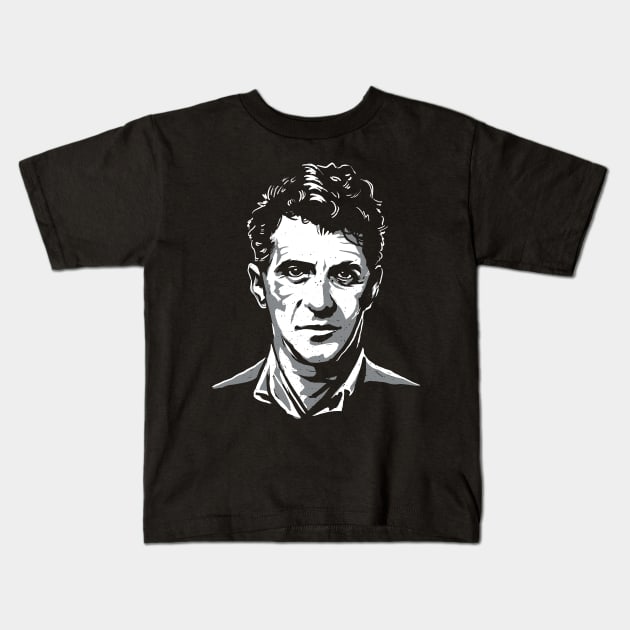 Ludwig Wittgenstein monochromatic Kids T-Shirt by Christyn Evans